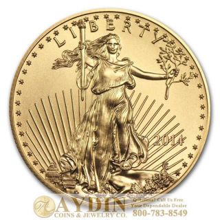 2014 1 Oz Gold American Eagle Coin Brilliant Uncirculated photo