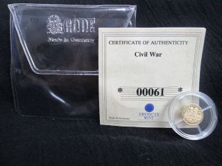 2001 Republic Of Liberia Fort Sumter Civil War $10 Gold Proof Coin.  5g Gg9448 photo