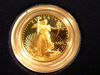 2002 - W / American Eagle / Gold / $10.  / 1 Quarter Oz.  / Proof / Boxed / Xmas photo