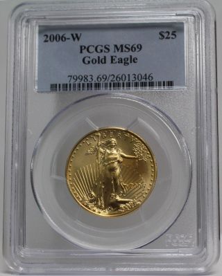 2006 W $25 Burnished West Point Gold Eagle 1/2 Pcgs Ms 69 Low Mintage 01188571b photo