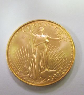 Us 2000 American Eagle Coin 1 Oz Fine Gold $50 Dollar Coin Uncirculated W Box photo