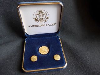 2010 $5 Gold Eagle.  1/10 Oz Pure Gold.  Plus 2 Mini - St.  Gaudins photo