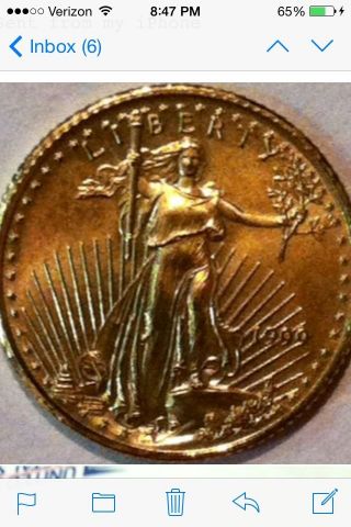 1999 1/10 Oz Gold American Eagle Coin - Brilliant Uncirculated - photo