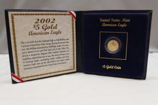 2002 United States $5 Gold American Eagle Coin - Walking Liberty - - photo