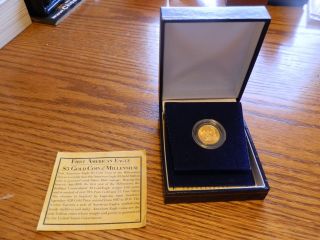 First American Eagle $5 Gold Coin Of The Millennium Mip photo