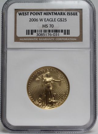 2006 W $25 Burnished Gold Eagle West Point Mintmark Issue Ngc Ms 70 01189586b photo