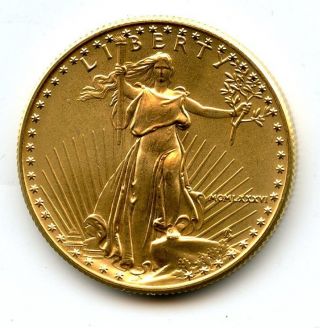 1986 $25 Gold American Eagle Bu 1/2 Oz Fine Gold Hucky photo