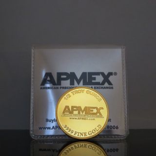 1/2 Troy Oz Apmex.  9999 Pure Gold Round In Package photo