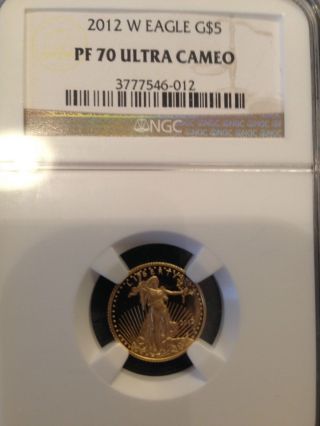 2012 W $5 Gold Eagle 1/10 Oz Ngc Pf 70 Ultra Cameo 3777546 - 012 photo