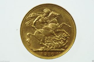 1910 M Gold Full Sovereign Edward Vii In Extremely Fine photo