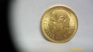 1917 Mexicanos Diez 10 Pesos Gold Coin Solid Gold Coin Bullion photo