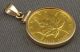 Rare 1983 Canada $10 Maple Leaf 1/4 Oz.  9999 Fine Gold Coin W/ 14k Bezel Pendant Gold photo 2