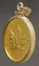Rare 1983 Canada $10 Maple Leaf 1/4 Oz.  9999 Fine Gold Coin W/ 14k Bezel Pendant Gold photo 4