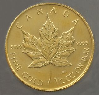 Rare 2002 Canada $20 Maple Leaf Elizabeth Ii,  1/2 Oz.  9999 Fine Gold Gold Coin photo