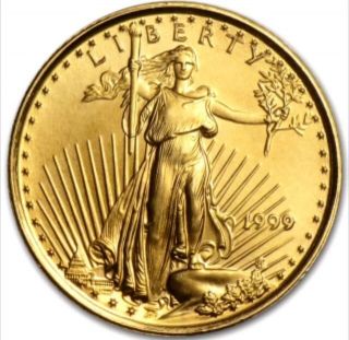 1999 1/10 Oz Gold American Eagle Coin - Brilliant Uncirculated photo