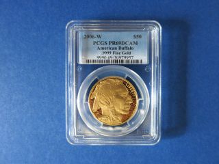 2006 - W $50 Gold Buffalo Proof Coin Pcgs Pr69dcam 1st Year Of Issue Wow Strike photo