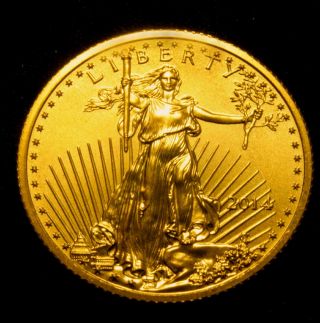 2014 Gold Eagle $10 Ten Dollar Bullion Coin 1/4 Ozt Gold photo