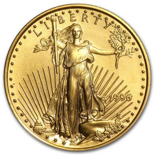 1996 1/4 Oz Gold American Eagle Coin - Brilliant Uncirculated - Sku 4714 photo