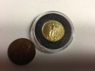 2014 $5 Gold Eagle Coin,  1/10th Oz Fine Gold,  Uncirculated Bullion, photo