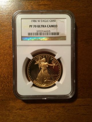 1986 W Gold American Eagle 1 Ounce Ngc Pf 70 Ucam photo