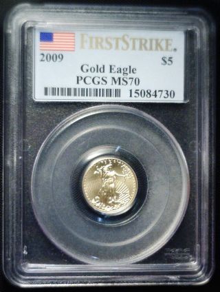 2009 Us $5 Gold Eagle Pcgs Ms 70 First Strike photo