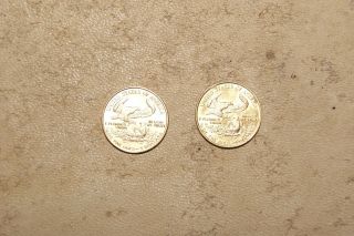 2 1/10 Oz $5 Gold Eagles 1987 & 1989 Ungraded photo