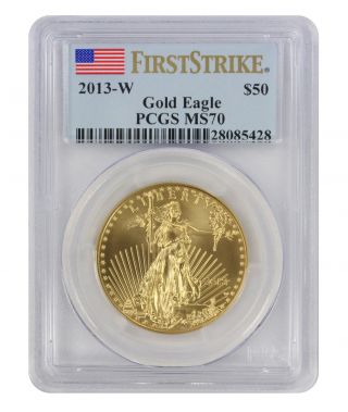 2013 - W 1oz American Gold Eagle Burnished Ms70 Pcgs First Strike State 70 photo