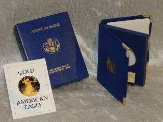 1986 1 Oz American Eagle $50 Dollar Proof Gold Bullion Empty Box & Papers Only photo
