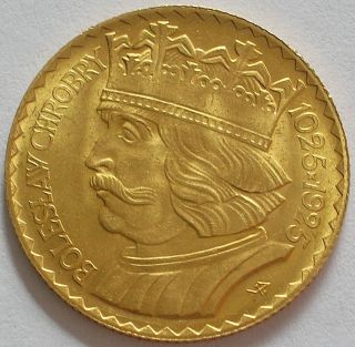1925 Republic Of Poland Gold 10 ZŁotych Coin BolesŁaw I Chrobry Uncirculated photo