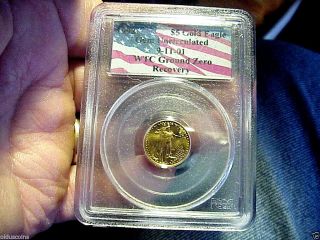 1998 $5 American Gold Eagle Gem Unciculated 9 - 11 - 01 Wtc Ground Zero Recovery photo
