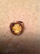 1989 1/25 Oz Gold Isle Of Man Persian Cat Crown Coin Ring 10k Size 6 Gold photo 2