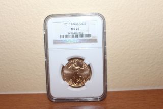 2010 Gold American Eagle 1/2 Oz $25 Ngc Ms 70 photo