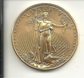2001 1/2 Oz.  American Gold Eagle.  Gold Bullion photo