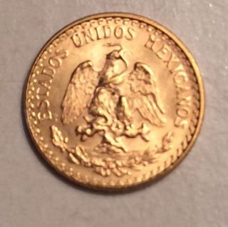 1945 Mexico Dos (2) Pesos Gold Coin Estate Item photo
