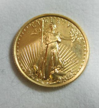 1993 1/10 Oz.  Liberty & Eagle $5 Gold Coin photo