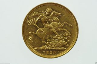 1889 S Gold Sovereign Victoria Jubilee Head In Very Fine photo