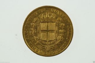 Italy 1849 20 Lire Gold Coin In Very Fine photo