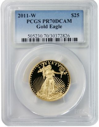2011 - W $25 Pcgs Pr70 Dcam Gold Eagle 1/2 Oz (105996) photo