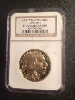 2006 W $50.  9999 Gold American Proof Buffalo Ngc Pf 70 Ultra Cameo photo