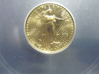 1999 1/10 Ounce $5 American Gold Eagle Ms70 Icg Certified photo