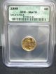 1999 1/10 Ounce $5 American Gold Eagle Ms70 Icg Certified Gold photo 1