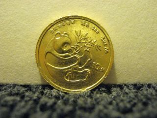 1984 1/10th Ounce China Panda Gold Coin.  999 photo