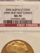 2006 Buffalo G$50.  999 Fine Gold - First Strikes Ngc Ms 70 Gold photo 3
