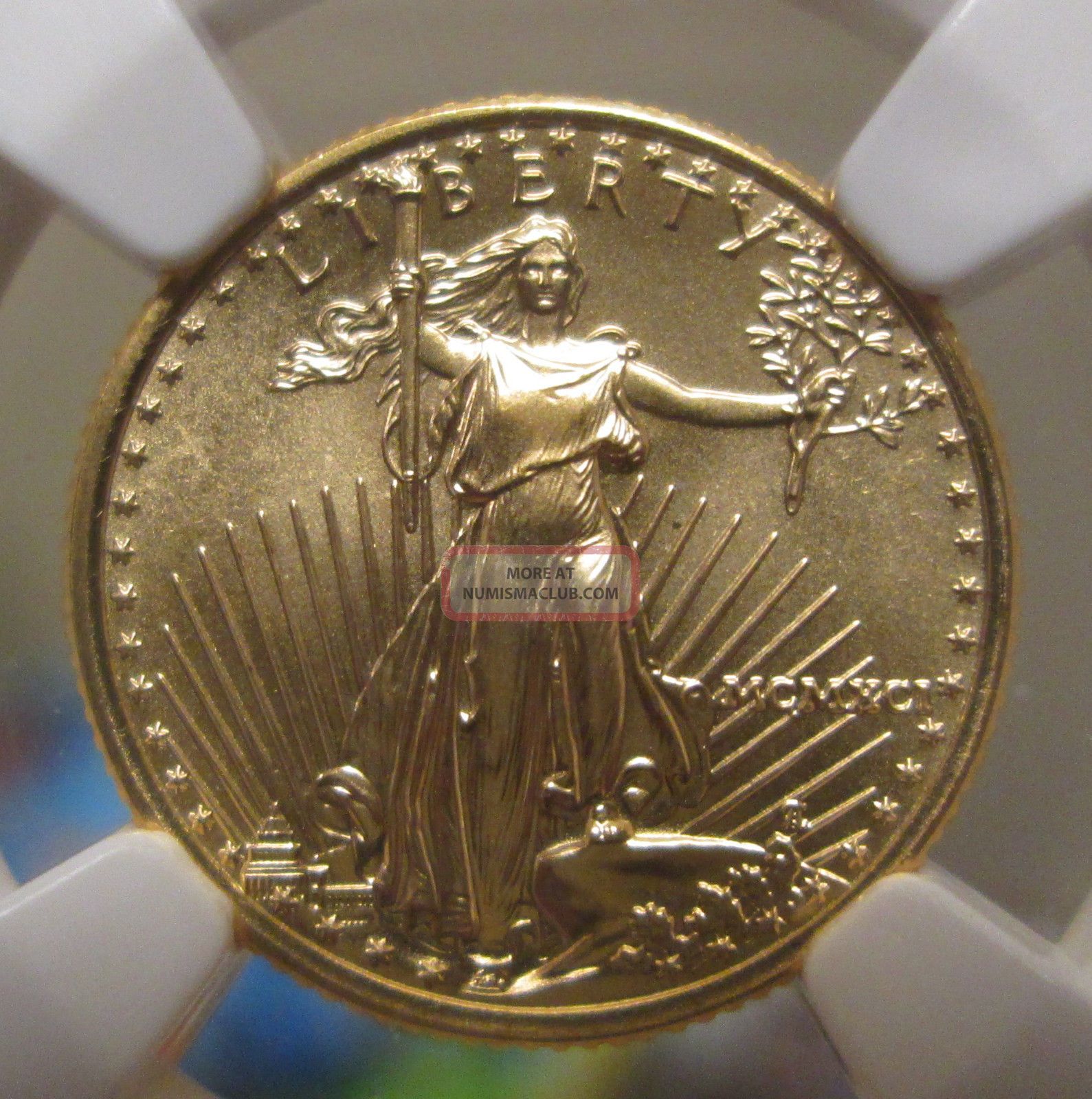 1991 $5 Gold 1/10 Oz American Eagle Ngc Certified Ms 70