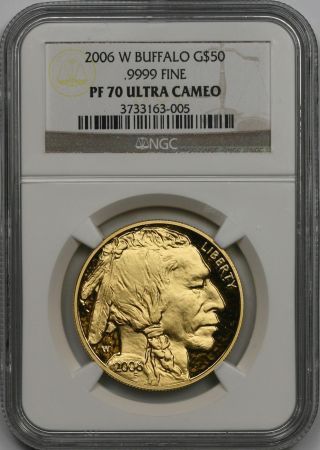 2006 - W American Buffalo Gold One - Ounce $50 Pf 70 Ultra Cameo Ngc.  9999 Fine photo