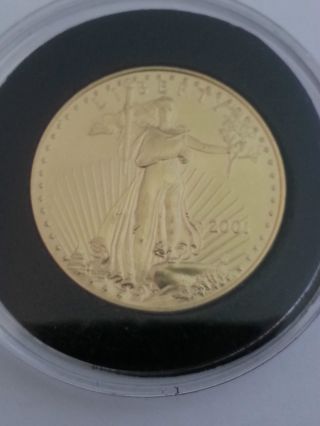2001 $25 1/2 Ounce American Gold Eagle Coin - Low Mintage photo