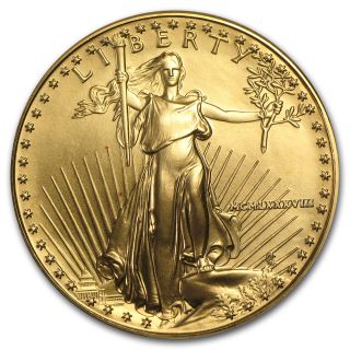 1988 Mcmlxxxviii 1 Oz Gold American Eagle Coin - Brilliant Uncirculated photo