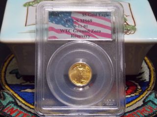 2001 $5 Gold Eagle Pcgs Ms69 Wtc World Trade Center Recovery 911 photo