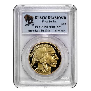 2014 - W 1 Oz Gold Buffalo Coin - Pr - 70 Fs Black Diamond Pcgs - Sku 79364 photo