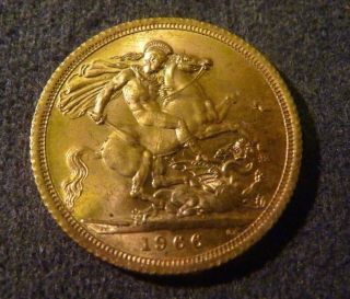 1966 Full Sovereign Elizabeth Gold Coin Goldmünze photo